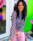 Ready To Roll Out Checkered Mesh Top