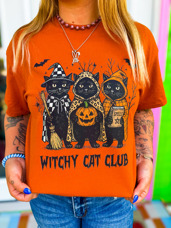 Witchy Cat Club Tee• Made To Order
