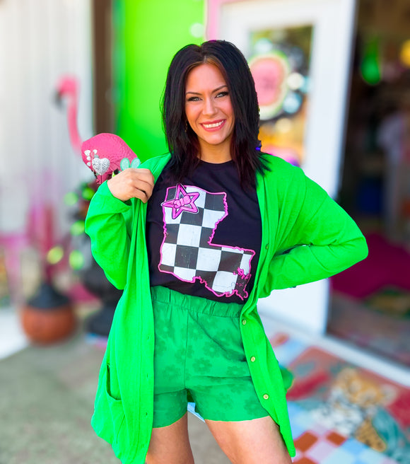 Sunset Romance Shacket •Kelly Green•