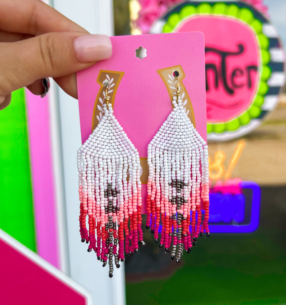 Sunset Sangria Sea Bead Earrings