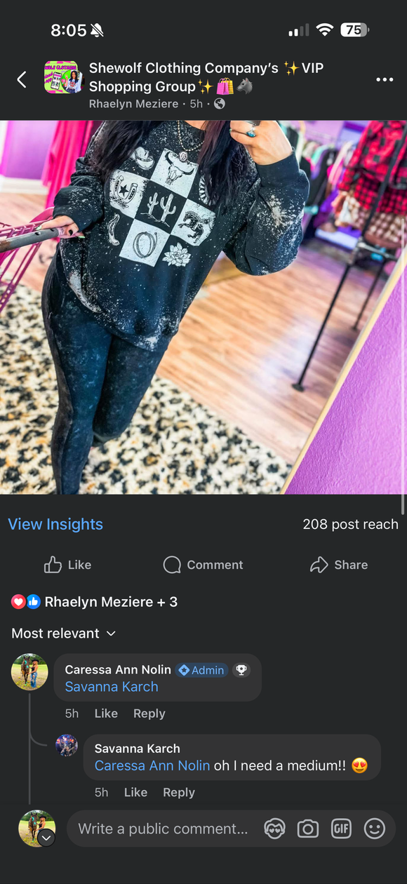 Medium Bleached Black Sweater For Savanna Karch