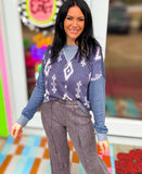 Desert Denim Dreams Long Sleeve Top