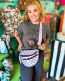 Showoff Sidekick Purse• Lavender Checkered