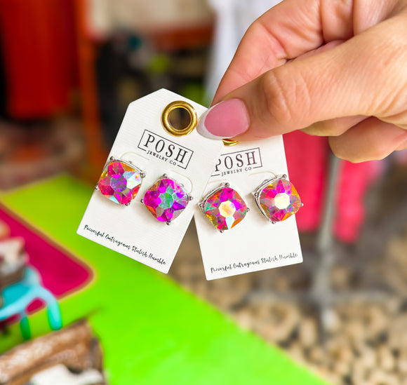 Square Up Pink Panache Earrings
