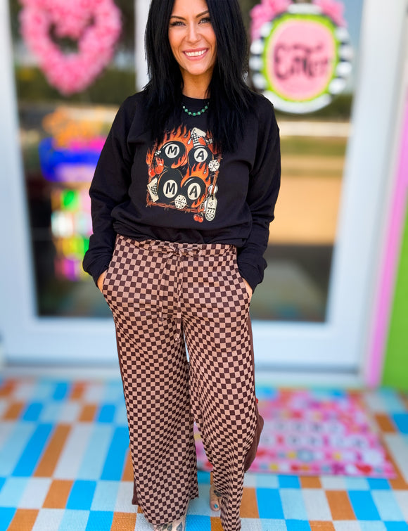 Taupe Temptress Checkered Pants