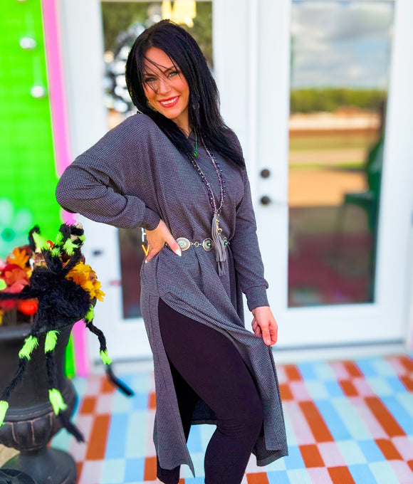 Midnight Maven Hooded Duster