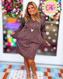 Leopard Lariat Sweater Dress