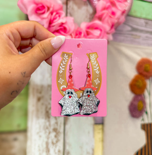 Double Trouble Acrylic Ghost Earrings