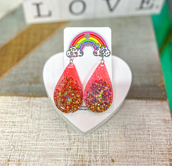 Rosy Radiance Acrylic Earrings