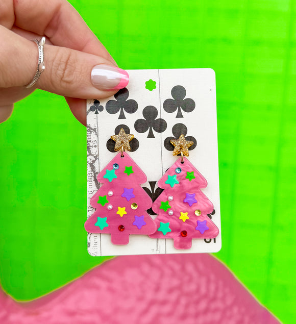 Pretty In Pink Pines Earrings