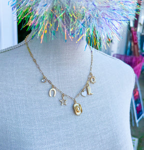 Rodeo Queen Charm Necklace • Gold