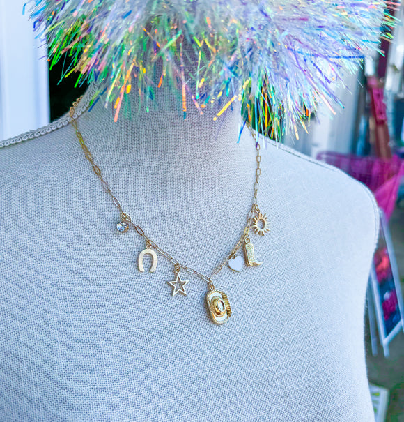 Rodeo Queen Charm Necklace • Gold