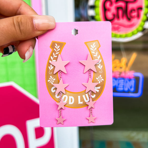Pink Shooting Star Earrings