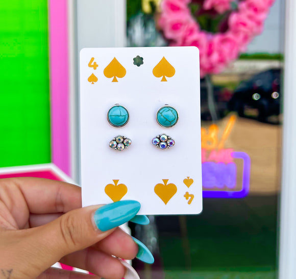 Tipsy Turquoise Earrings Set