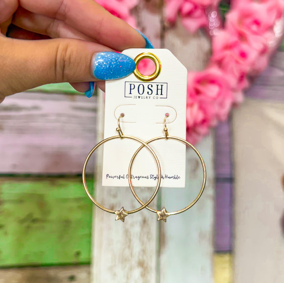 Star Gazer Hoop Earrings