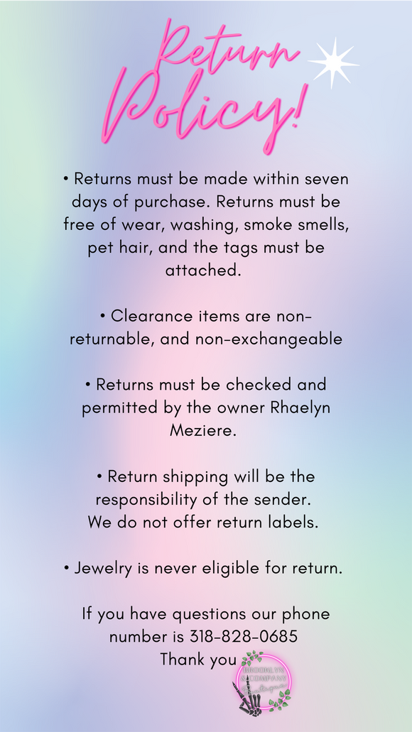 RETURN POLICY